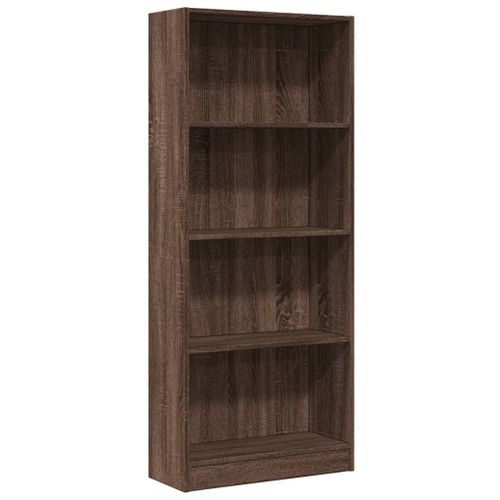 Bibliothèque chêne marron 60x24x143 cm bois d'ingénierie - Photo n°2; ?>