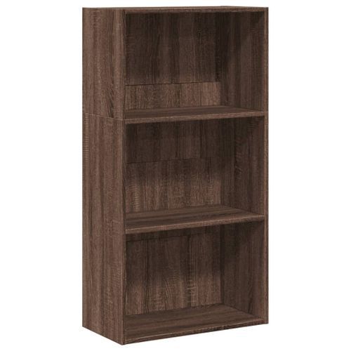 Bibliothèque chêne marron 60x30x114 cm bois d'ingénierie - Photo n°2; ?>