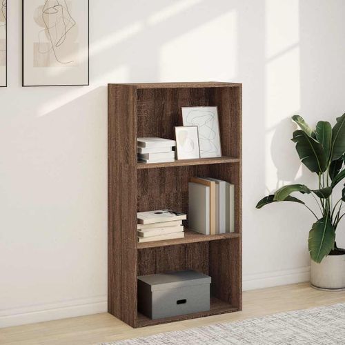 Bibliothèque chêne marron 60x30x114 cm bois d'ingénierie - Photo n°3; ?>