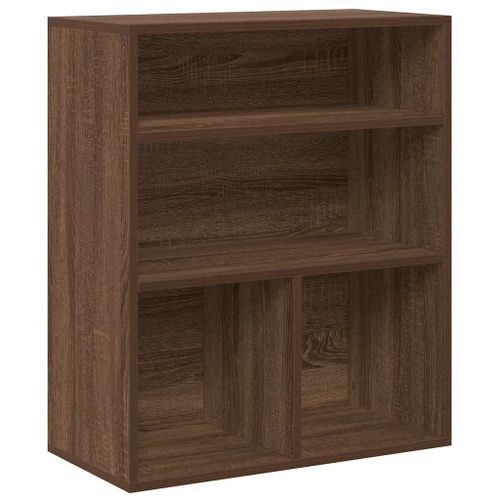 Bibliothèque chêne marron 60x30x71,5 cm bois d'ingénierie - Photo n°2; ?>