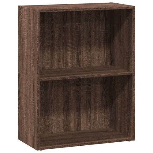 Bibliothèque chêne marron 60x30x77 cm bois d'ingénierie - Photo n°2; ?>