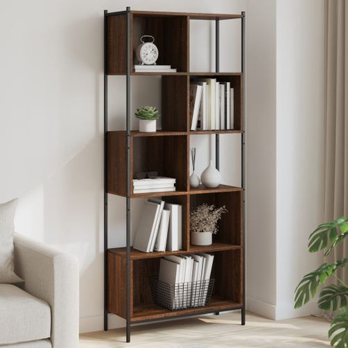 Bibliothèque chêne marron 72x28x172 cm bois d'ingénierie - Photo n°3; ?>