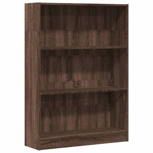 Bibliothèque chêne marron 80x24x109 cm bois d'ingénierie - Photo n°2; ?>