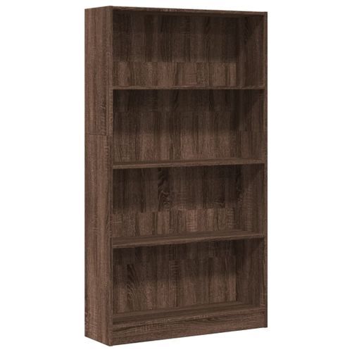 Bibliothèque chêne marron 80x24x143 cm bois d'ingénierie - Photo n°2; ?>