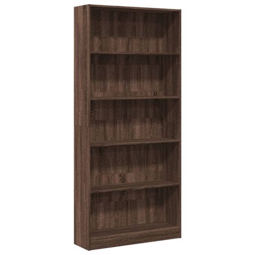 Bibliothèque chêne marron 80x24x176 cm bois d'ingénierie - Photo n°2; ?>