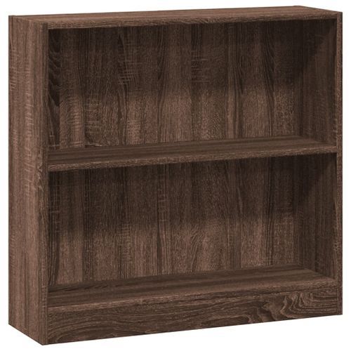 Bibliothèque chêne marron 80x24x76 cm bois d'ingénierie - Photo n°2; ?>