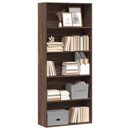 Bibliothèque chêne marron 80x30x189 cm bois d'ingénierie - Photo n°3; ?>