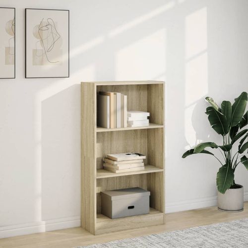 Bibliothèque chêne sonoma 60x24x109 cm bois d'ingénierie - Photo n°3; ?>