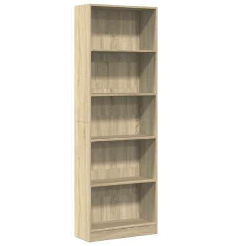 Bibliothèque chêne sonoma 60x24x176 cm bois d'ingénierie - Photo n°2; ?>