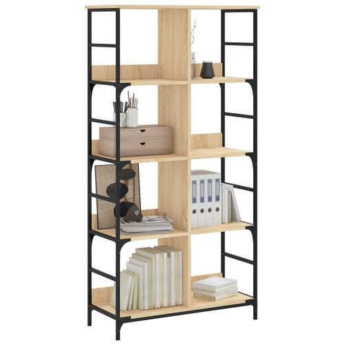 Bibliothèque chêne sonoma 78,5x33x153 cm bois d'ingénierie - Photo n°3; ?>