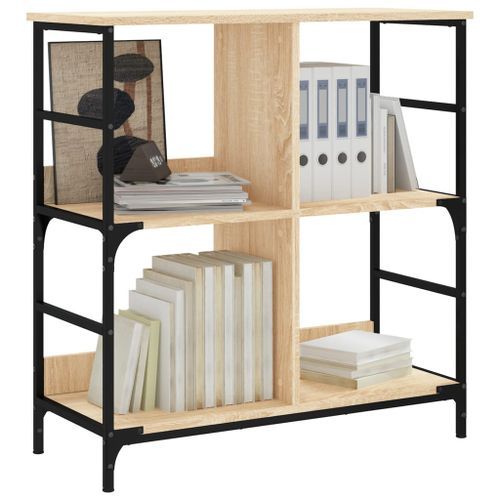 Bibliothèque chêne sonoma 78,5x33x82 cm bois d'ingénierie - Photo n°3; ?>