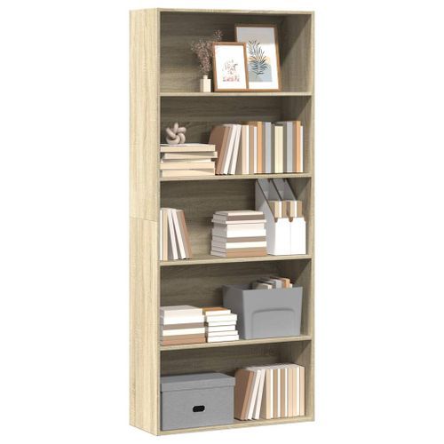 Bibliothèque chêne sonoma 80x30x189 cm bois d'ingénierie - Photo n°3; ?>