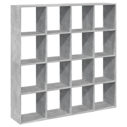 Bibliothèque gris béton 137,5x29x137,5 cm bois d'ingénierie - Photo n°2; ?>