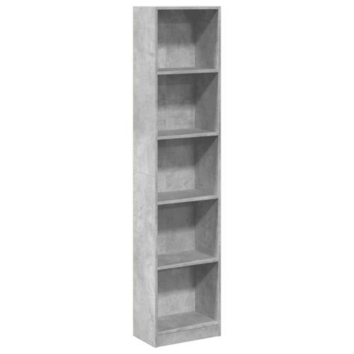 Bibliothèque gris béton 40x24x176 cm bois d'ingénierie - Photo n°2; ?>