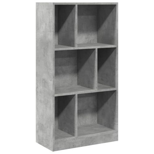 Bibliothèque gris béton 57x28,5x107,5 cm bois d'ingénierie - Photo n°2; ?>