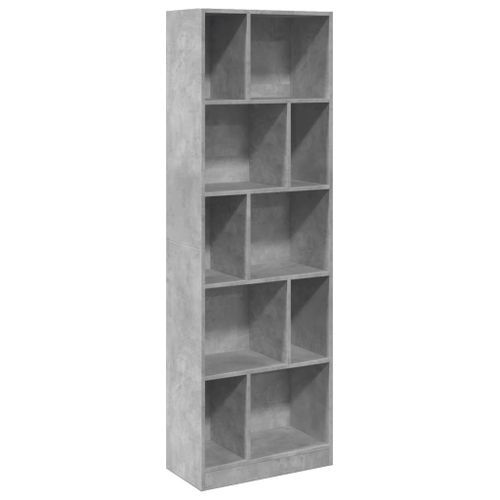 Bibliothèque gris béton 57x28,5x174 cm bois d'ingénierie - Photo n°2; ?>