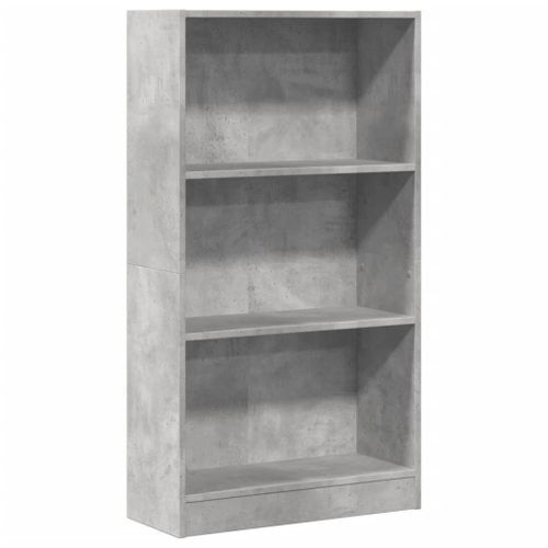 Bibliothèque gris béton 60x24x109 cm bois d'ingénierie - Photo n°2; ?>