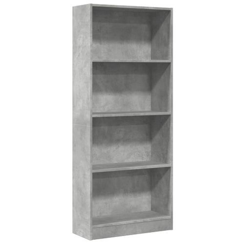 Bibliothèque gris béton 60x24x143 cm bois d'ingénierie - Photo n°2; ?>