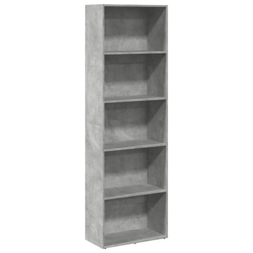 Bibliothèque gris béton 60x30x189 cm bois d'ingénierie - Photo n°2; ?>