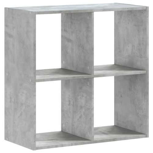 Bibliothèque gris béton 68,5x32x68,5 cm bois d'ingénierie - Photo n°2; ?>