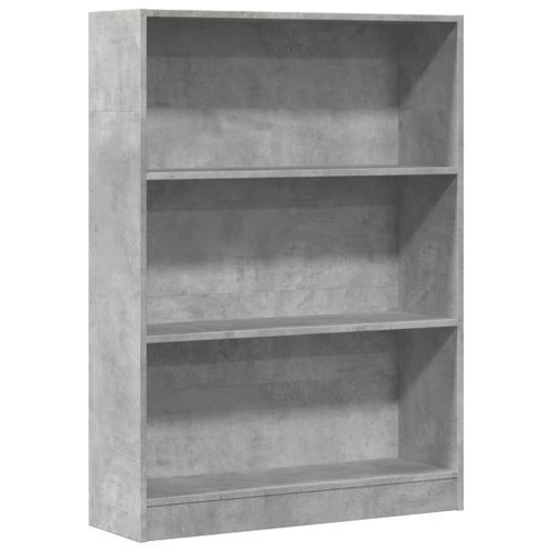 Bibliothèque gris béton 80x24x109 cm bois d'ingénierie - Photo n°2; ?>