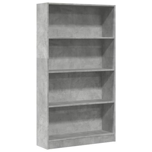 Bibliothèque gris béton 80x24x143 cm bois d'ingénierie - Photo n°2; ?>