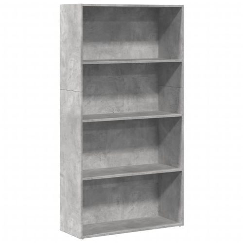 Bibliothèque gris béton 80x30x152 cm bois d'ingénierie - Photo n°2; ?>