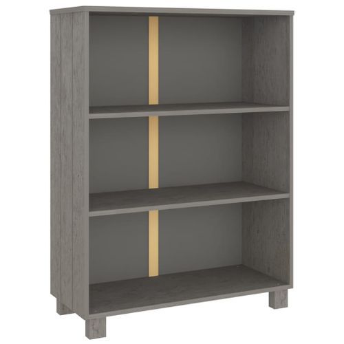 Bibliothèque HAMAR Gris clair 85x35x112 cm Bois de pin massif - Photo n°2; ?>