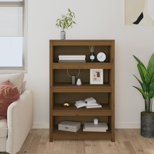 Bibliothèque Marron miel 80x35x126 cm Bois de pin massif - Photo n°3; ?>