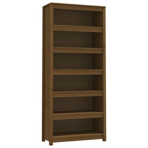 Bibliothèque Marron miel 80x35x183 cm Bois de pin massif - Photo n°2; ?>