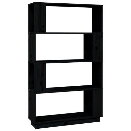 Bibliothèque/Séparateur de pièce Noir 80x25x132 cm Pin solide - Photo n°2; ?>