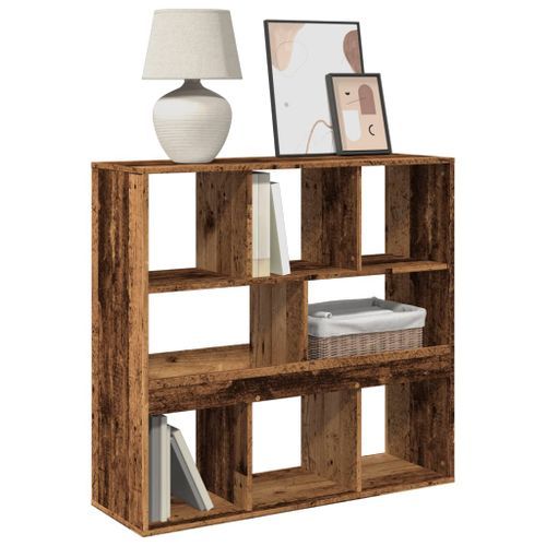 Bibliothèque/Séparateur de pièce vieux bois 100x33x94,5 cm - Photo n°3; ?>