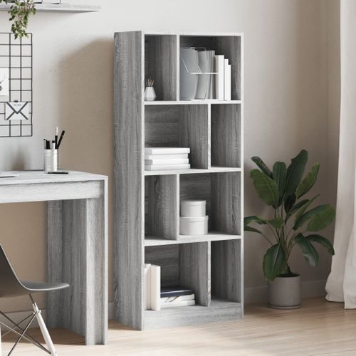 Bibliothèque sonoma gris 57x28,5x141 cm bois d'ingénierie - Photo n°3; ?>