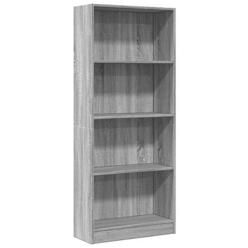 Bibliothèque sonoma gris 60x24x143 cm bois d'ingénierie - Photo n°2; ?>