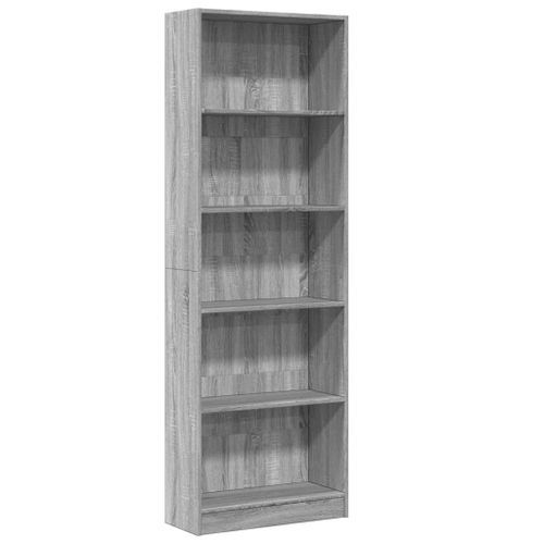 Bibliothèque sonoma gris 60x24x176 cm bois d'ingénierie - Photo n°2; ?>