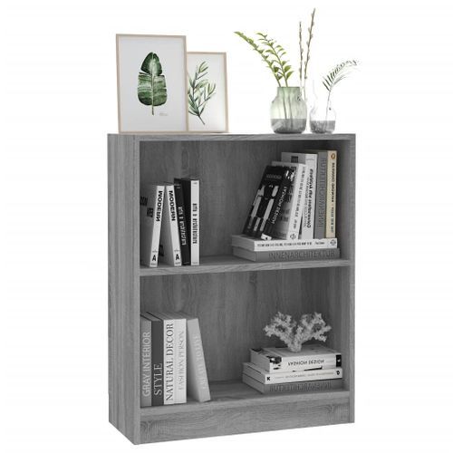 Bibliothèque Sonoma gris 60x24x76 cm Bois d'ingénierie - Photo n°3; ?>