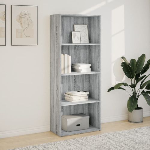 Bibliothèque sonoma gris 60x30x152 cm bois d'ingénierie - Photo n°3; ?>