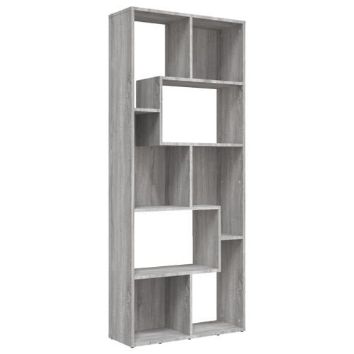 Bibliothèque Sonoma gris 67x24x161 cm Bois d'ingénierie - Photo n°2; ?>