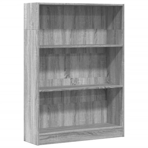 Bibliothèque sonoma gris 80x24x109 cm bois d'ingénierie - Photo n°2; ?>