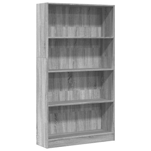 Bibliothèque sonoma gris 80x24x143 cm bois d'ingénierie - Photo n°2; ?>