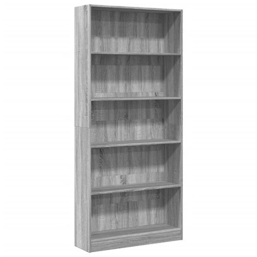 Bibliothèque sonoma gris 80x24x176 cm bois d'ingénierie - Photo n°2; ?>