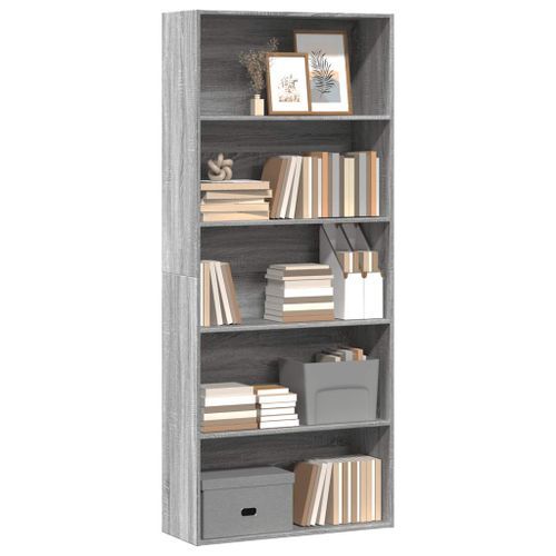 Bibliothèque sonoma gris 80x30x189 cm bois d'ingénierie - Photo n°3; ?>