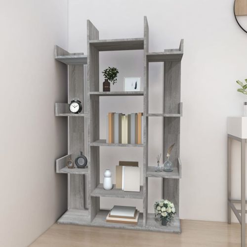 Bibliothèque Sonoma gris 86x25,5x140 cm Bois d'ingénierie - Photo n°3; ?>