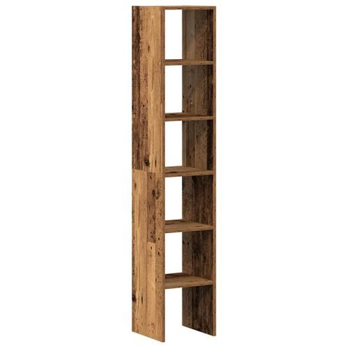 Bibliothèques 2 pcs empilable vieux bois bois d'ingénierie - Photo n°2; ?>