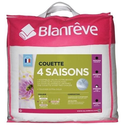 BLANREVE Couette 4 saisons - 220 x 240 cm - Blanc - Photo n°2; ?>