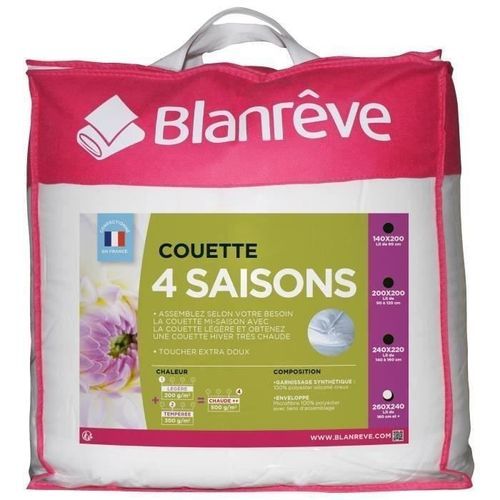 BLANREVE Couette 4 saisons - 240 x 260 cm - Blanc - Photo n°2; ?>