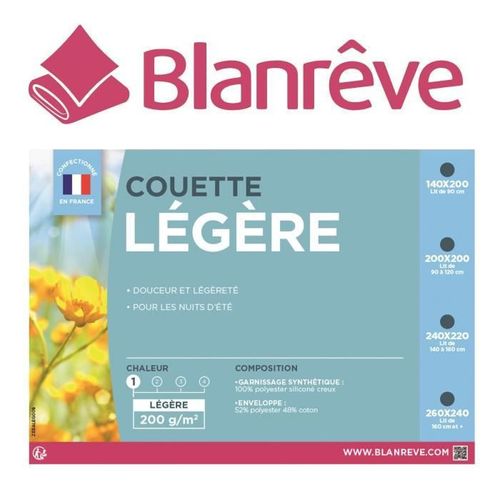 BLANREVE Couette légere Polycoton 240x260 cm blanc - Photo n°3; ?>