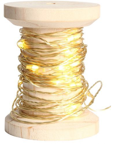Bobine guirlande dorée 60 LED blanches - Photo n°3; ?>