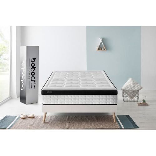 BOBOCHIC Matelas COCOONING 140x190 cm - 26 cm - Mémoire de Forme - Ferme - Anti Acariens et Anti Bactériens - Photo n°3; ?>