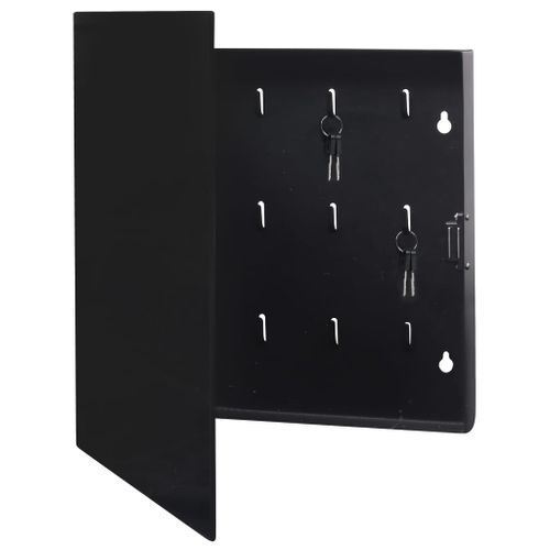 Boîte à clés avec panneau magnétique Noir 35x35x5,5 cm - Photo n°3; ?>